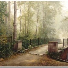 Схема вышивки «утро в парке»