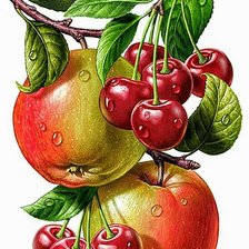 Схема вышивки «Фрукты»