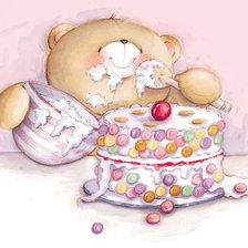 Схема вышивки «Сладкоежка мишка»