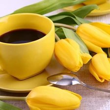 Схема вышивки «Тюльпаны и кофе»