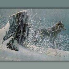 Схема вышивки «волк»