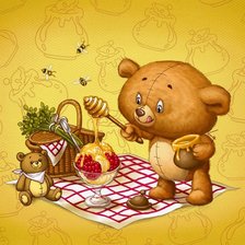 Схема вышивки «Мишка - сладкоежка»