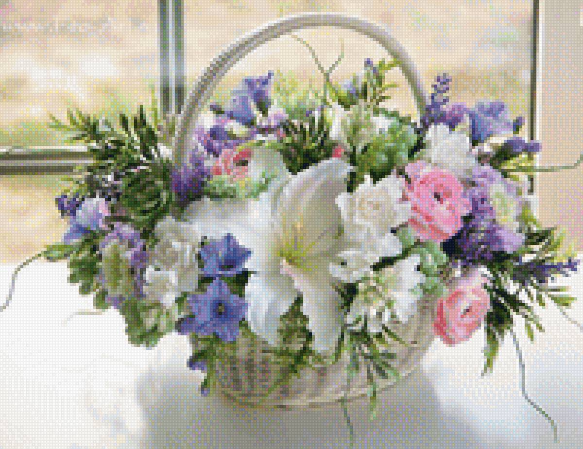 корзинка цветов - цветы - предпросмотр