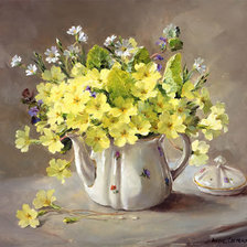 Схема вышивки «Букет в чайнике»