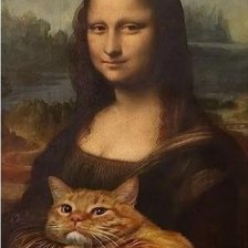 Схема вышивки «Джоконда и кот»