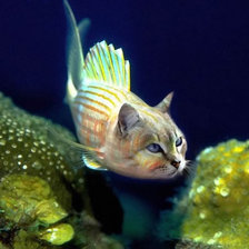 Схема вышивки «рыба-кот»