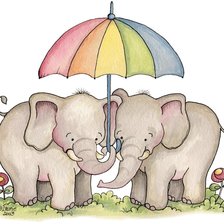 Схема вышивки «Пара под зонтом»