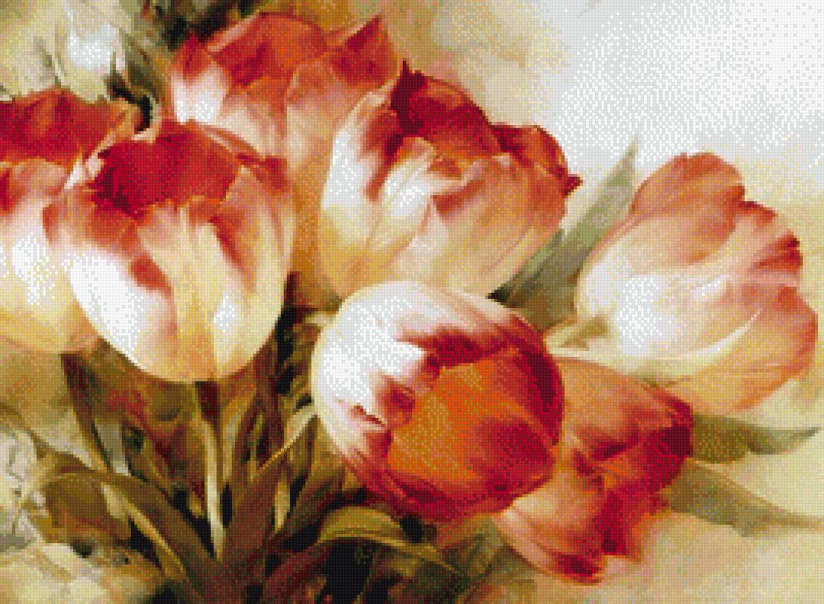 тюльпаны Игоря Левашова - букет, живопись, цветы, тюльпаны - предпросмотр