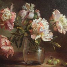 Схема вышивки «piwonie w słoiku»