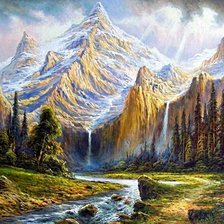 Схема вышивки «горный пейзаж»