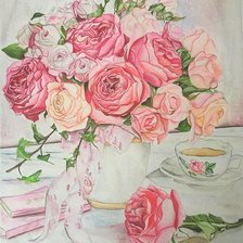 Схема вышивки «роза нежная»