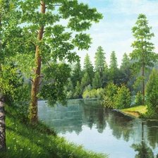 Схема вышивки «лесная речка»