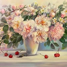 Схема вышивки «пионы»