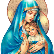 Схема вышивки «Мадонна с младенцем»