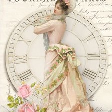 Схема вышивки «Dáma a hodiny»