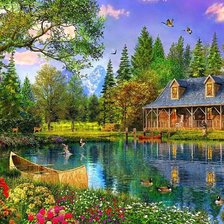 Схема вышивки «пейзаж»