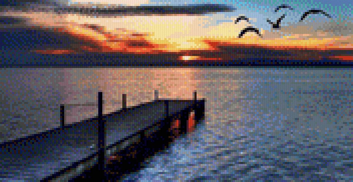 Закат на море - закат, море - предпросмотр