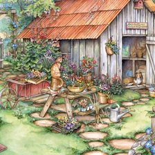 Схема вышивки «Дворик»