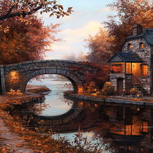 Схема вышивки «дом у воды»