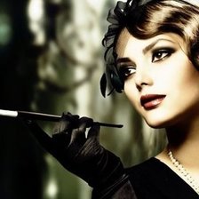 Схема вышивки «женщина ретро»