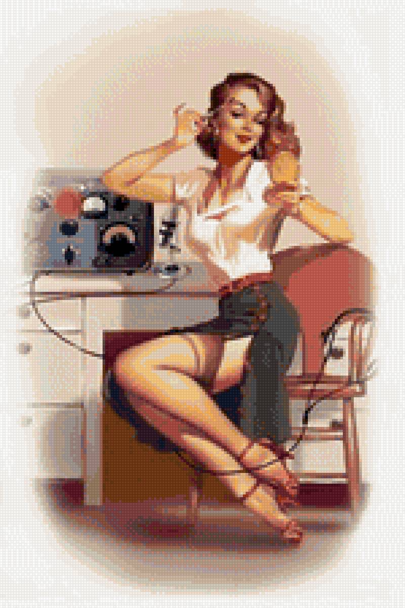 Радистка - радио, кокетка, связь, девушка, модница, радистка - предпросмотр