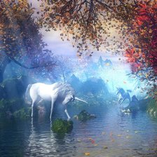 Схема вышивки «единороги»