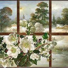 Схема вышивки «рождественские цветы»