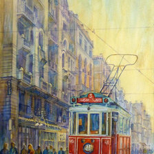 Схема вышивки «Трамвай»