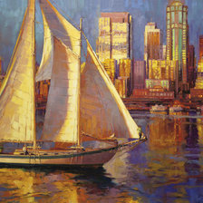 Схема вышивки «парусник»