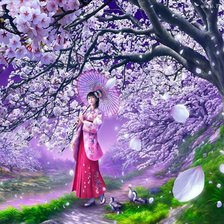 Схема вышивки «сакура»