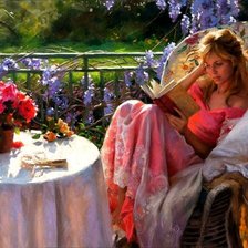 Схема вышивки «девушка с книгой»