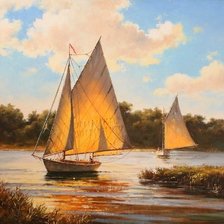 Схема вышивки «БЕЛОВ АЛЕКСАНДР - Яхты»