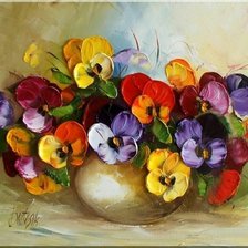 Схема вышивки «Анютины глазки»