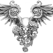 Схема вышивки «череп и розы»