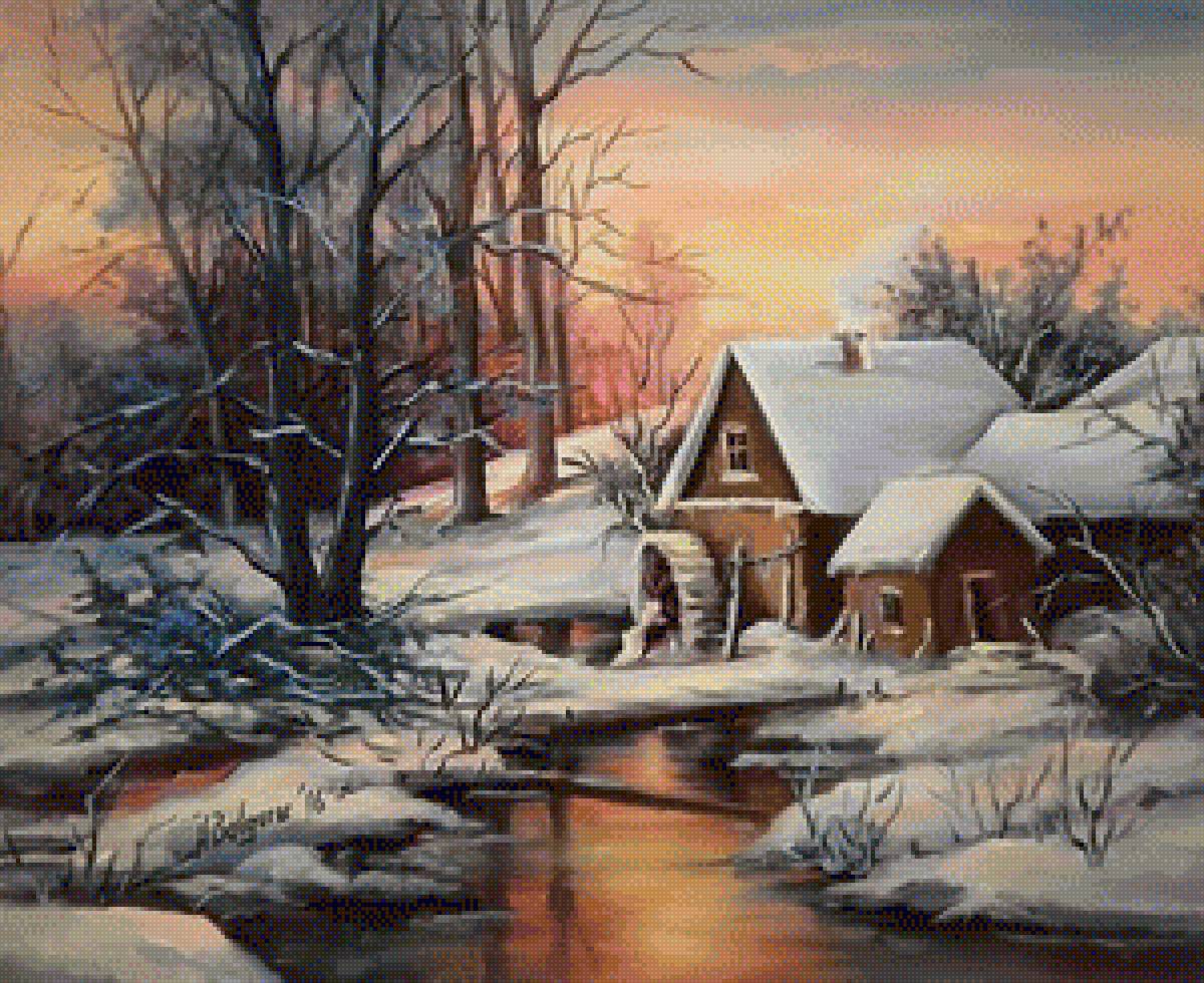 Młyn wodny zimą - Anca Bulgaru - предпросмотр