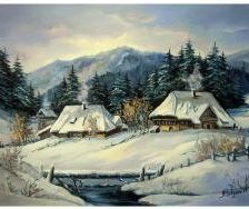 Схема вышивки «zima w górach»