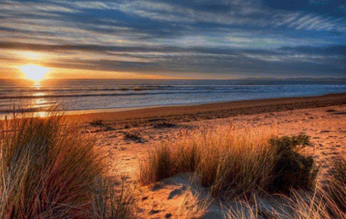 закат - закат, море, берег - предпросмотр