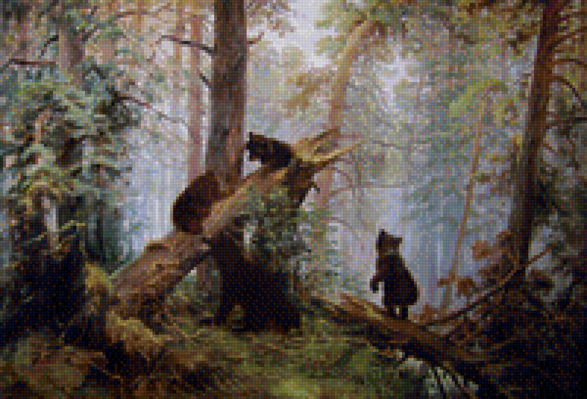 Шишкин. Утро в сосновом бору - природа, лес, шишкин - предпросмотр