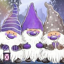 Схема вышивки «Маленькие лиловые гномики»