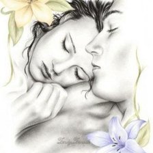 Схема вышивки «двое, любовь»