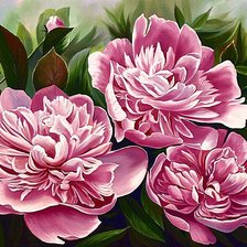 Схема вышивки «Пионы»