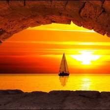 Схема вышивки «Парусник»