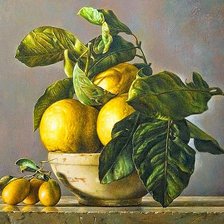 Схема вышивки «Ваза с лимонами»