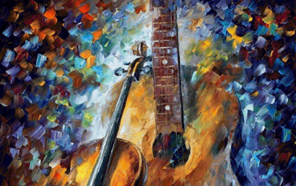 "ГИТАРА И СКРИПКА" ЧАСТЬ 1 - скрипка, афремов, картина, гитара - предпросмотр