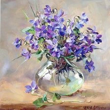 Схема вышивки «букет фиалок»