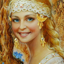 Схема вышивки «Девушка»