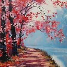 Схема вышивки «red blossom»