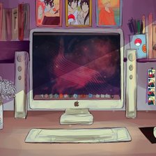 Схема вышивки «Рабочее место Саске»