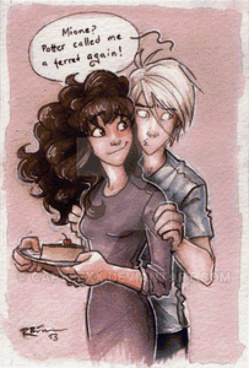 Драмиона - рисунки, драко малфой, гермиона грейнджер, арты - предпросмотр