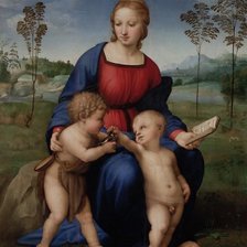 Схема вышивки «Мадонна с щеглёнком»